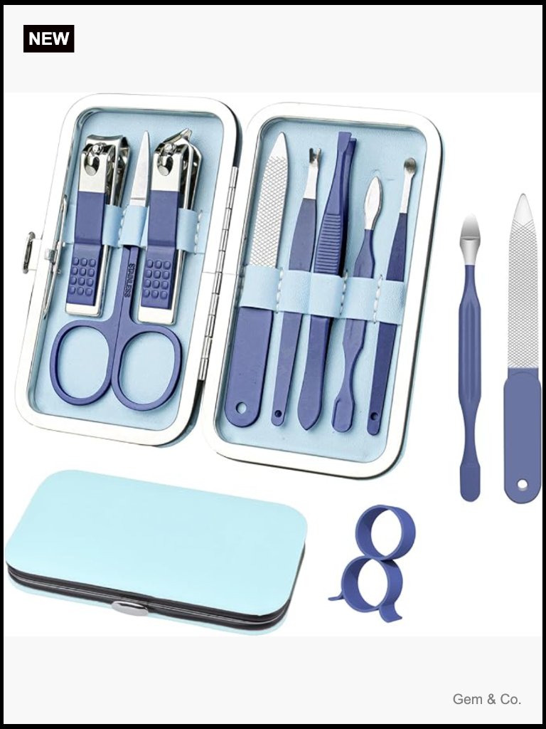 8In1 Manicure Set With Nail Clippers  Tools  Travel Pedicure Kit